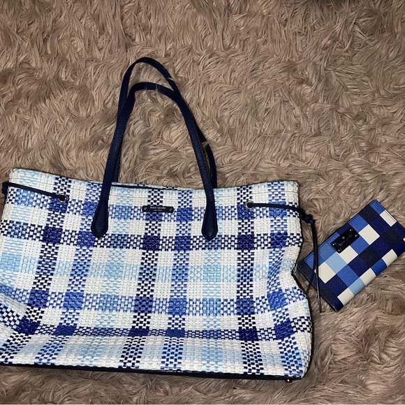 kate spade Bags Kate Spade Matching Checkered Plaid Wallet And Tote